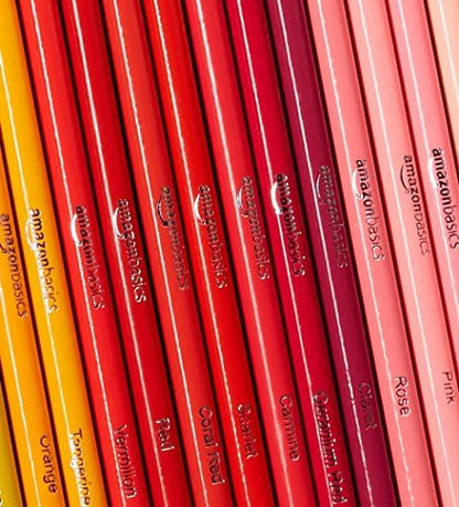 Amazon Basics Colored Pencils for Coloring and Drawing, Premium, Soft Core, Back to School Supplies, 72 Count (Pack of 1), Multicolor