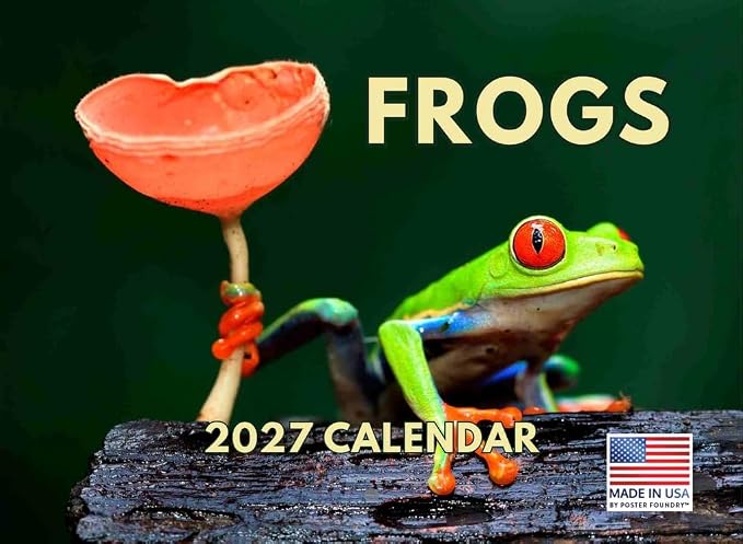 Frog Calendar 2027 Monthly Wall Calender 12 Month