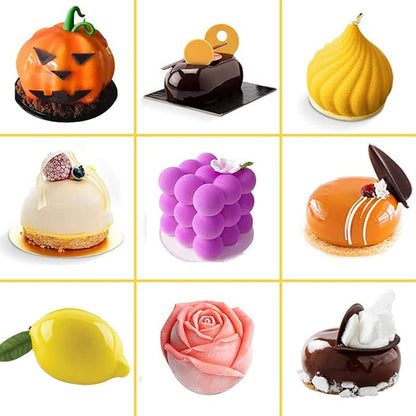 3D Long Strip Flower Shape Eclair Silicone Baking Mold for Mousse Cake,French Dessert Mold for Pastry Chocolate DIY Decoration(6 Cavity)