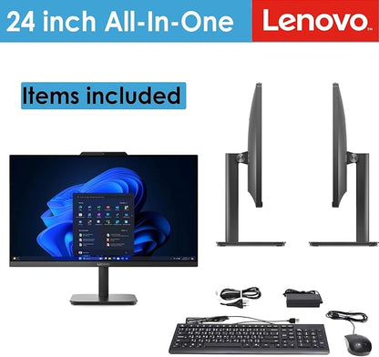 Lenovo A100 24" IPS FHD All in One Desktop Computer | Intel Core i3-N305 CPU (8 Cores) | 16GB RAM, 512GB PCIe SSD | WiFi 6, Bluetooth 5.2, HDMI | Windows 11 | Cloud Grey | UHD Graphics