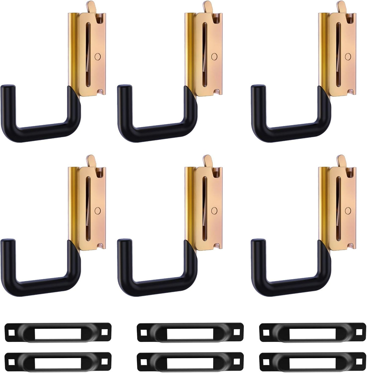 E Track Hook E Track Accessories ，E Track Accessories for Enclosed Trailer The dip molding Process is More Rust Resistant (6PCS E Track J Hooks+6PCS J Hooks Slot)