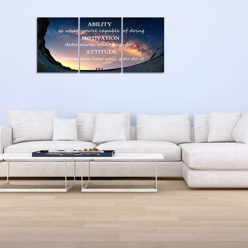3 Panels Successful Inspirational Posters Quotes Wall Art Ability Modern Motivational Painting Picture Prints on Canvas Artwork Motto for Office Bedroom Decor Living Room Home Decor (16”Hx36”W)