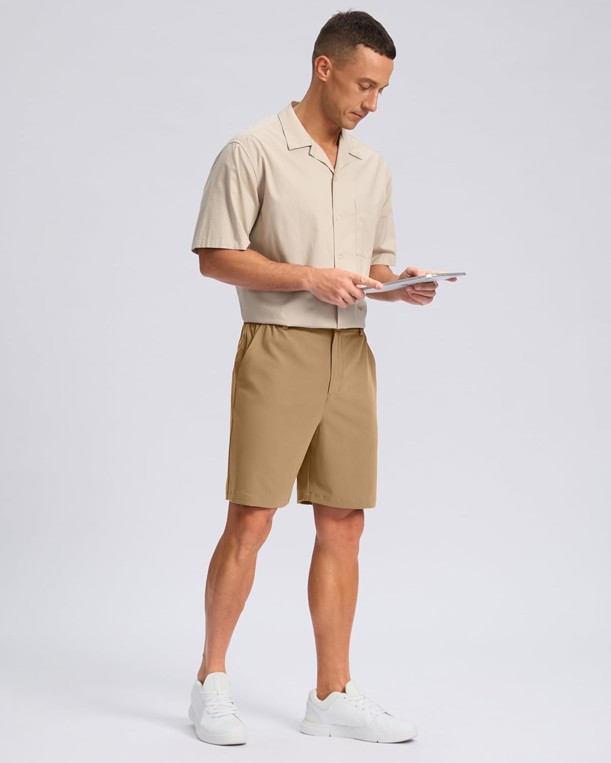Pudolla Men's Casual Shorts 7"/9" Lightweight Golf Shorts with 3 Pockets Stretch Quick Dry Comfy Work Shorts
