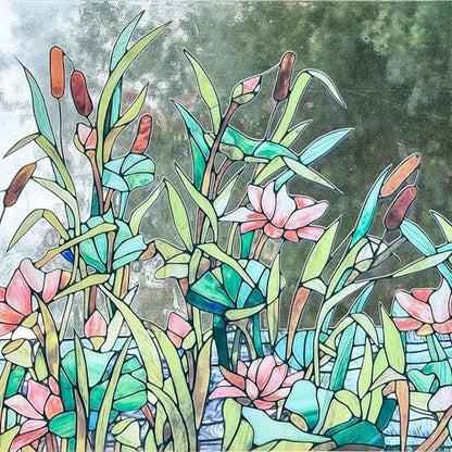 ADD.HERES Stained Glass Window Film, Window Film Decorative, 17.5 x 39.37in