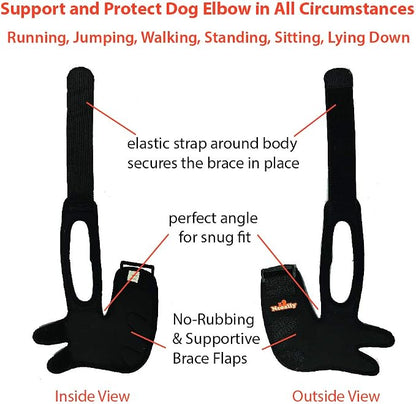 Dog Elbow Brace Protector Pads for Canine Elbow and Shoulder Support Elbow Hygroma, Dysplasia, Osteoarthritis, Elbow Calluses, Pressure Sores and Shoulder Dislocation (Left Leg, Extra Large)