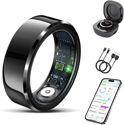 Smart Ring for Women Men-Wearable Fitness Tracker with Sleep Tracking Heart Rate Healthy Monitor Ring Activity Monitoring Steps Calories