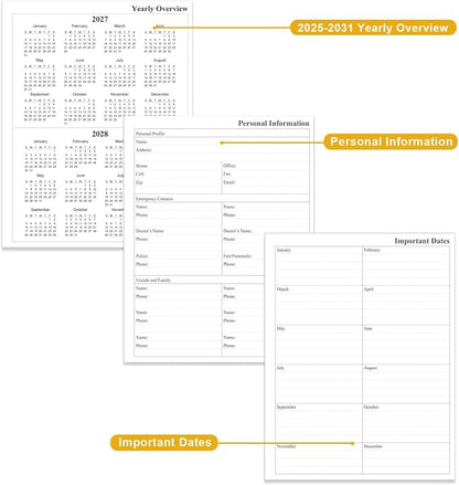 2026-2031 Monthly Planner - 60 Month PLanner Calendar from July 2026 to June 2031, 5 Year Planner 2026-2031 with Flexible Cover, Inner Pocket, Perfect for Home | School | Office, 8.5" x 11", Green Leaf