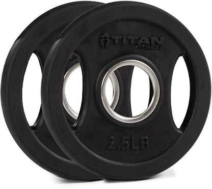 Titan Fitness Grip Plates, Cast Iron and Rubber Coating