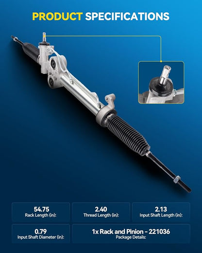 PHILTOP Power Steering Rack and Pinion for 07-11 Silverado/Sierra 1500 | 12-13 Sierra 1500 No.22-1036, 221036, 19207489, 19153072, 19133648, 19133646, 19153073, 19178559, 19207491, 19153074