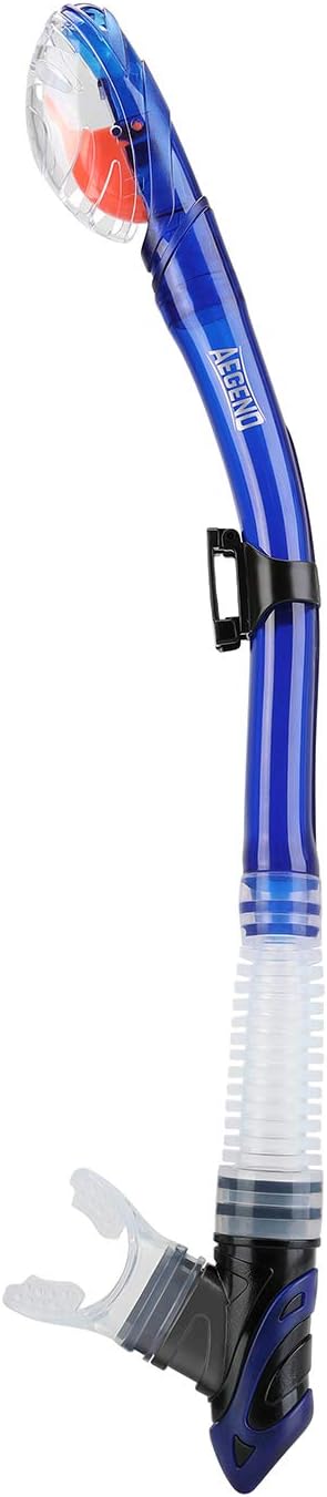 Aegend Dry Snorkel, Dive Mask Easy-Breath Free Diving Snorkel for Snorkeling Scuba Diving Freediving Swimming, with Top Dry Valve and Food-Grade Silicone Mouthpiece