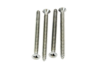 Bolt Dropper #4 x 1-1/2" Stainless Steel Flat Head Phillips Wood Screw, (100 pc), 18-8 (304) Stainless Steel Sheet Metal Screws - Type A Point, Plain Finish