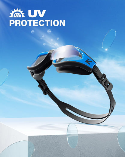 ZIONOR G1 Lite Swim Goggles with Swim Cap Comfortable Anti-fog Swimming Goggles Cap Set for Adult Men Women