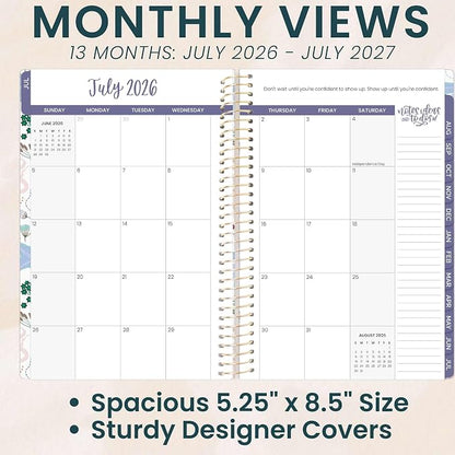 bloom daily planners 2026-2027 Planner - Academic Year (July 2026 - July 2027) Monthly & Weekly Soft Cover Planner for Women - 13 Month Calendar Agenda Book with Stickers - 5.5" x 8.25" - Seaside Whimsy