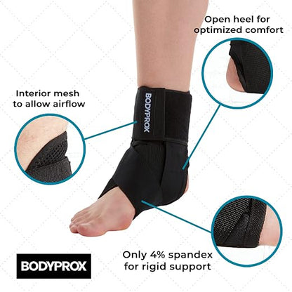 Bodyprox Ankle Brace for Women and Men (Small), Lace Up Ankle Support Brace Stabilizer For Sprained Ankle