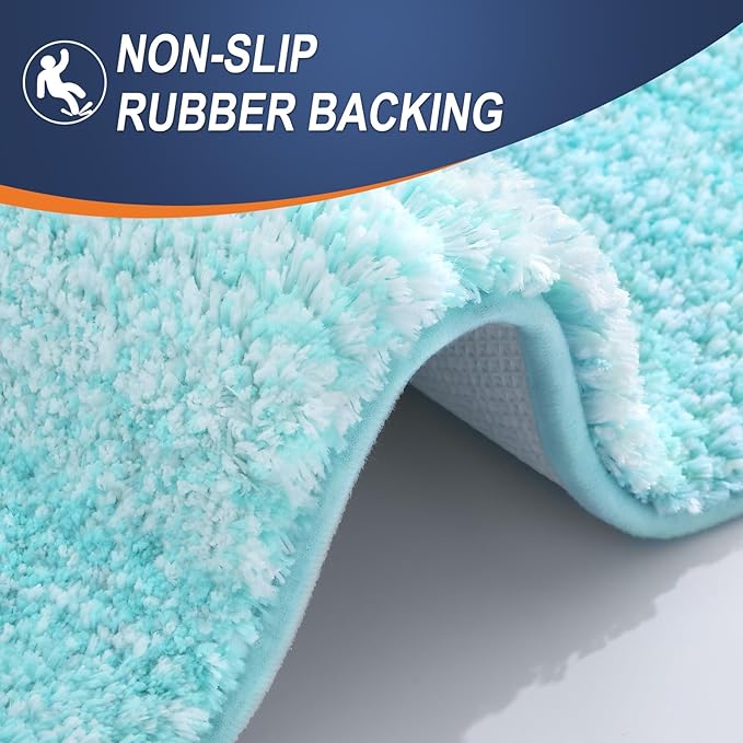 OLANLY Bathroom Runner Rugs Mat 44x24, Extra Soft Absorbent Microfiber Bath Rugs, Rubber Backing, Quick Dry, Washable Long Bath Mats for Bathroom Floor, Tub and Shower, Home Decor Accessories, Teal