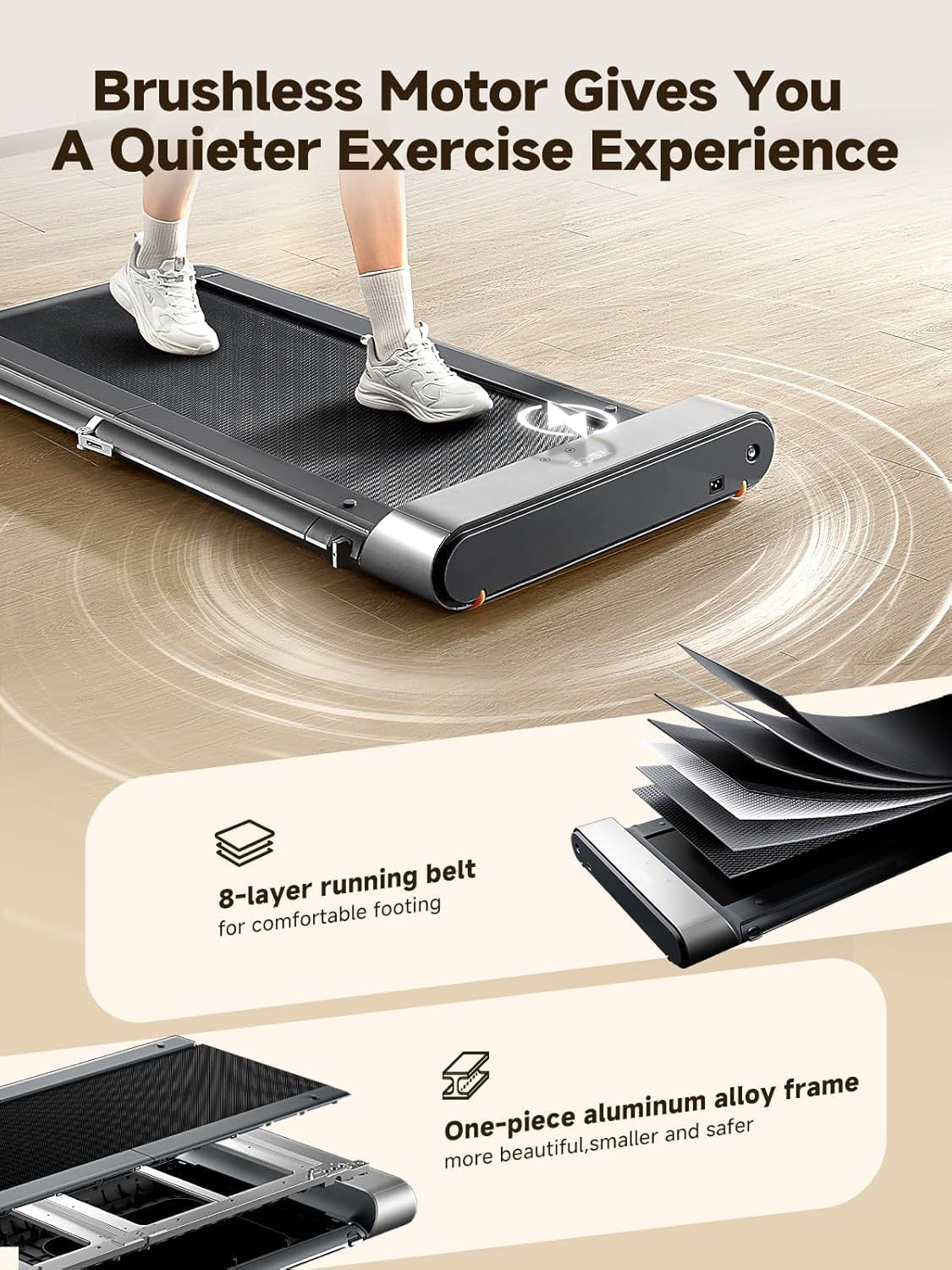 WALKINGPAD R Series Folding Treadmill, 2 in 1 Walking Pad Under Desk Treadmill for Home and Office, Compact Foldable Design with App Control and LED Display, Spacious Belt for Walking or Running