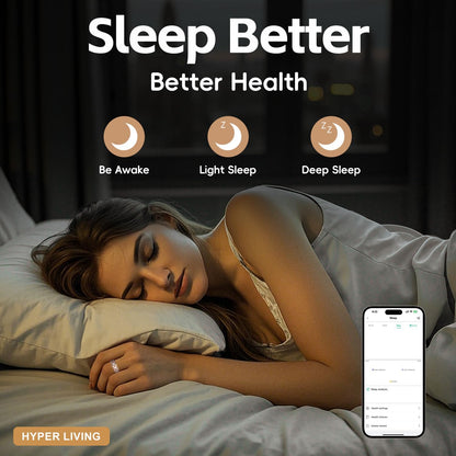 Smart Ring Health Tracker, Sleep Tracker Ring with Heart Rate, Waterproof Fitness Ring for Activity Monitoring/Steps/Distance/Calories, Air Gesture (10)
