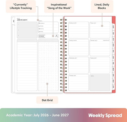 Blue Sky Gen Z 2026-2027 Weekly & Monthly Academic Planner, 5"x8", Gladys