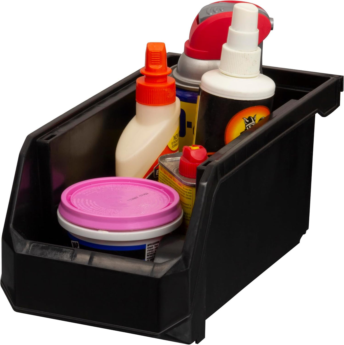 Plastic Containers for Organizing and Storage Bins for Closet, Kitchen, Office, Garage or Pantry Organization, Stackable Bins, Medium (11" x 5" x 5.5"), 8-Pack, Black