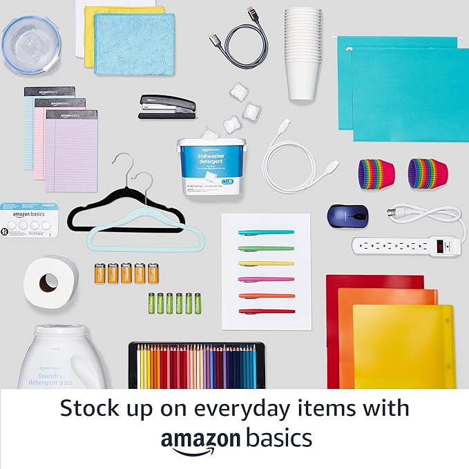 Amazon Basics 4-Shelf Steel Wire Storage Shelves for Garage, Adjustable Metal Shelving Unit, 200 lbs Per Shelf, 23.2" W x 48" H x 13.4" D, Black | Sturdy