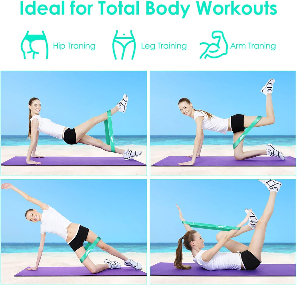 Resistance Bands Set, Workout Bands with Handles, Door Anchor, Ankle Straps and Carry Bag, Exercise Bands for Shape Body and Home Workouts