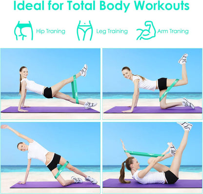 Resistance Bands Set, Workout Bands with Handles, Door Anchor, Ankle Straps and Carry Bag, Exercise Bands for Shape Body and Home Workouts