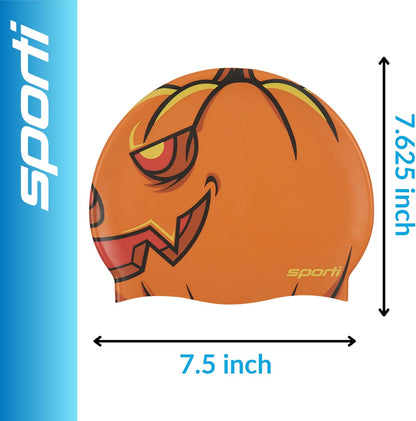 Sporti Silicone Swim Cap for Kids, Unisex Youth Swimming Cap, Protection Bathing Caps for Your Children, Aged 2-10