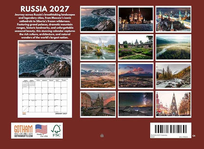 Russia Calendar 2027 Monthly Wall Calender 12 Month