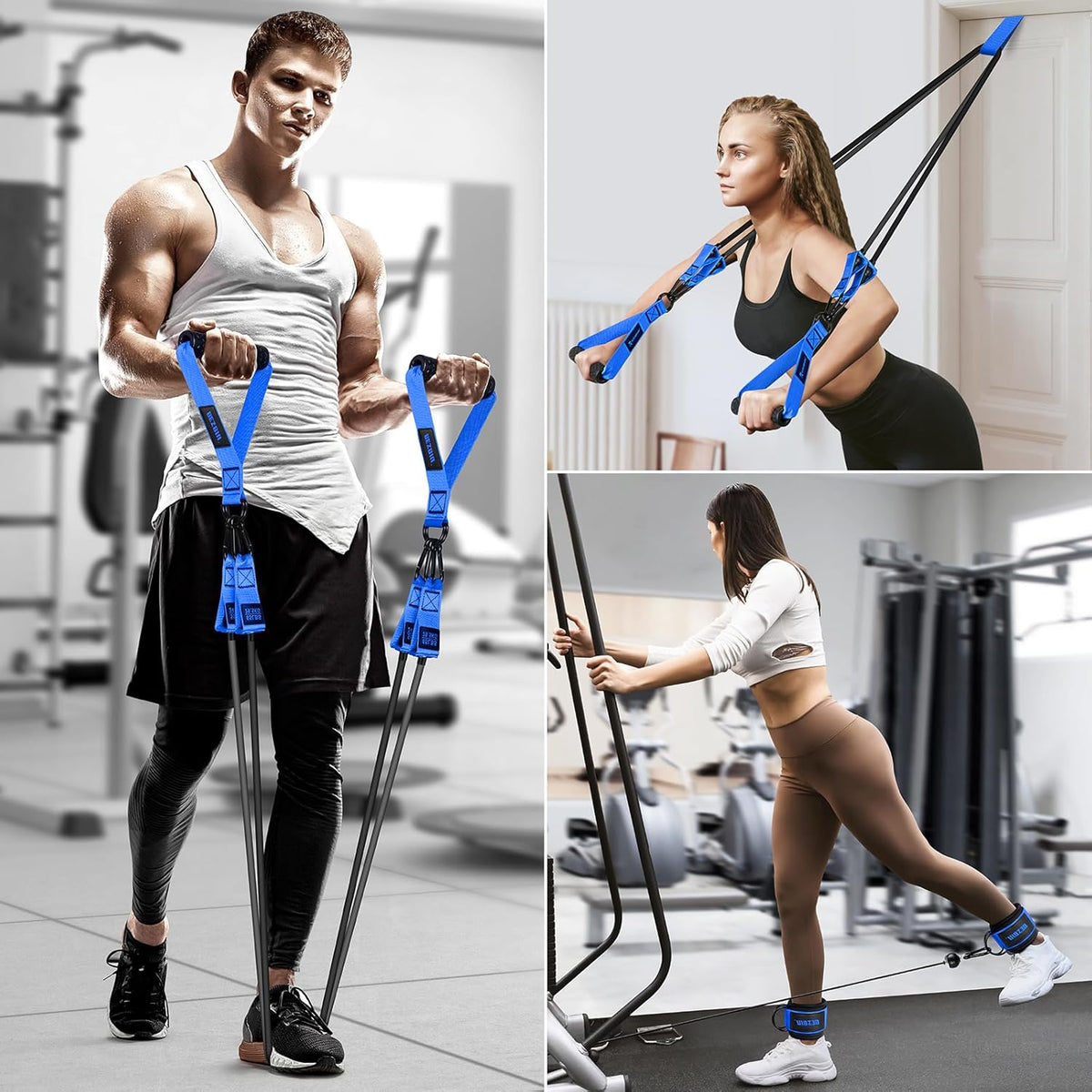 Heavy Resistance Bands for Working Out, 300lbs/360lb/420lb Exercise Bands Workout Bands with Handles, Door Anchor, Ankle Straps, Home Gym Workout Equipment for Men Fitness Strength Training Stretching