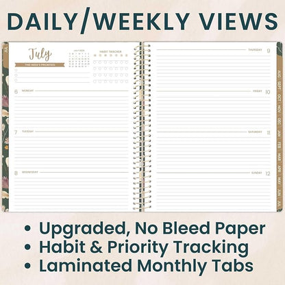 bloom daily planners 2026-2027 Planner (8.5” x 11") 13 Month Academic Year Organizer (July 2026 - July 2027) - Weekly & Monthly Agenda Book with Stickers & Tabs - Butterfly Garden