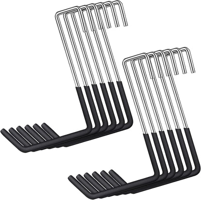 12 Pack Heavy Duty Rafter Hooks for Hanging Vinyl Coated Large S Hooks for Hanging Ladder Bike Hangers Garage Storage Organizer Black
