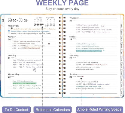 Planner 2026-2027, Weekly and Monthly Academic Year Calendar Planner, July 2026 - June 2027, Daily Agenda Book for Office School Supplies, A5(6.3'' x 8.5'')