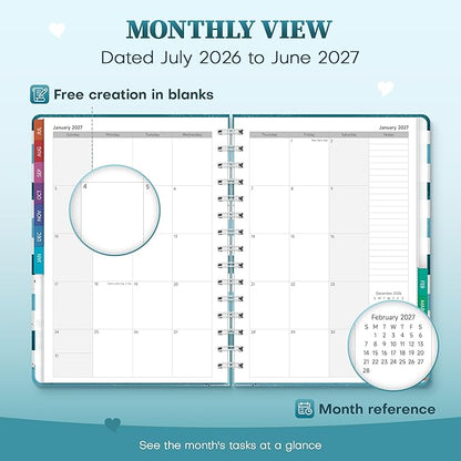 Planner 2026-2027 Weekly & Monthly Academic Planner, 6" x 8.3"