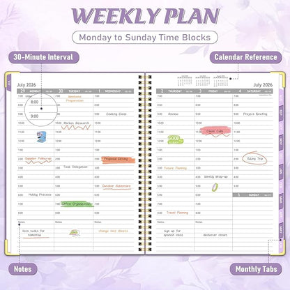 Appointment Book 2026-2027, 30-Minute Interval Hourly Planner, 8.5"×11"