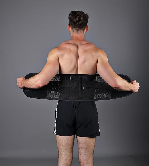 Back Brace for Lower Back Pain Men Women, Back Support Brace & Elastic Supports Belly Band Stomach Wrap Waist Belt Waist Trainer, Waist Brace Waist Trainer for Men Sciatica Pain Relief (Black, XXL)