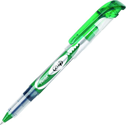 Pentel 24/7 Roller Ball Pen Medium Line, Green Ink, Box of 12 (BLD97-D)