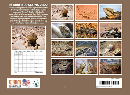 Bearded Dragon Calendar 2027 Monthly Wall Calender 12 Month