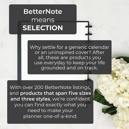 BetterNote COVER 9-Disc Planner Lightweight Durable MEDIUM (Not) Malachite