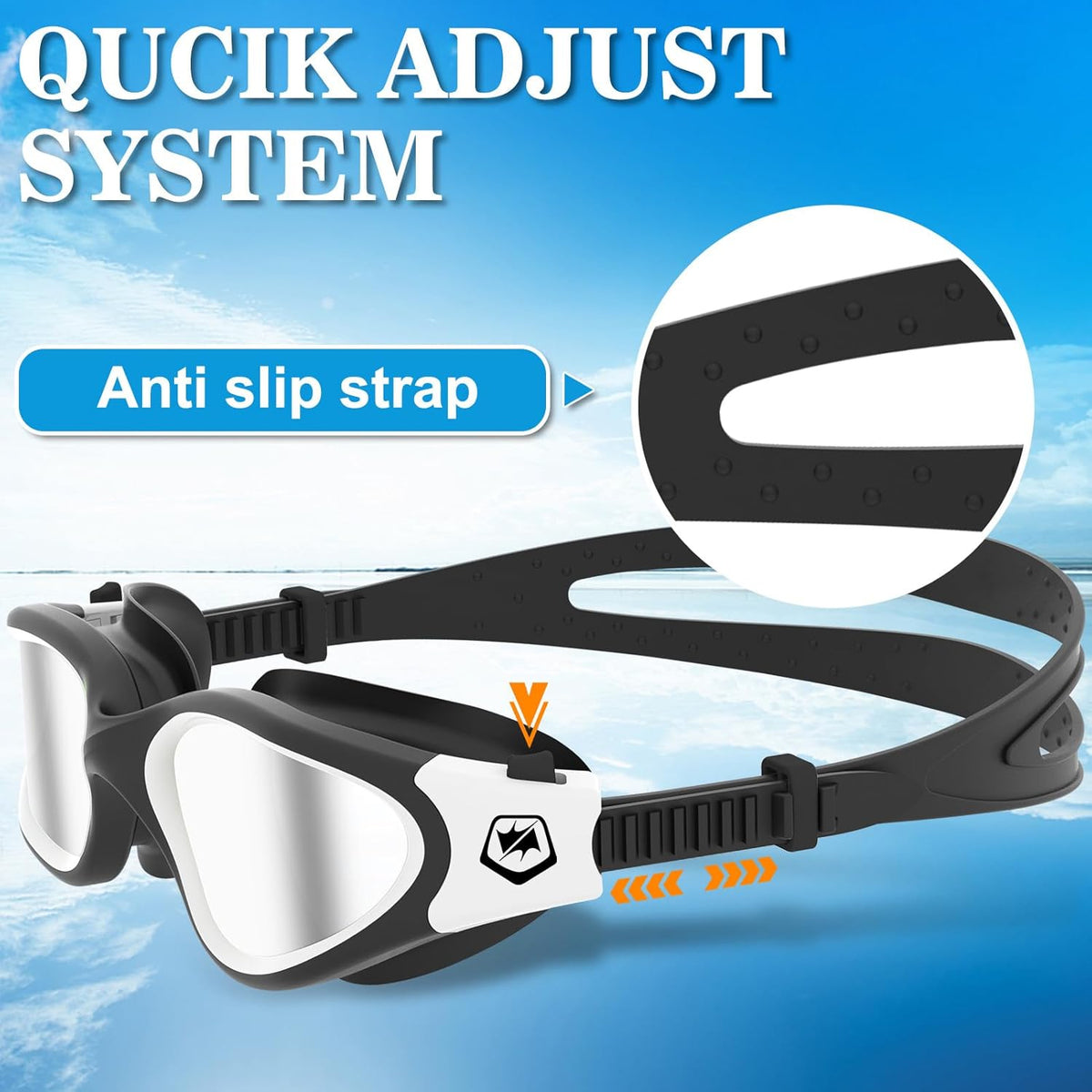 WIN.MAX Polarized Swimming Goggles Swim Pool Goggles Anti Fog Anti UV No Leakage Clear Vision for Men Women Adults Teenagers