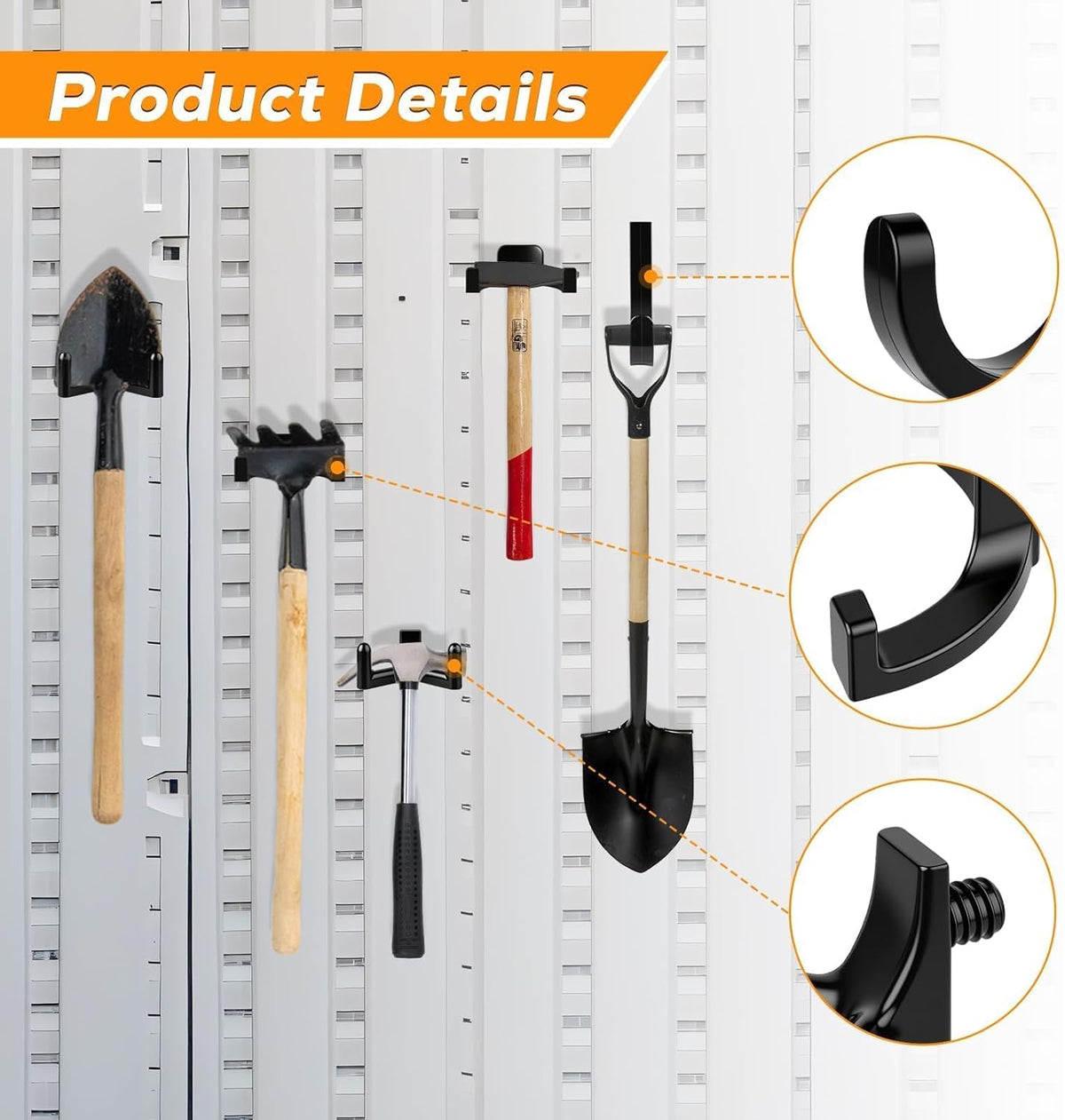 9 pcs Storage Shed Hooks J U V-Shape Hangers Tool Set for Suncast/Craftsman Shed Storage Accessories