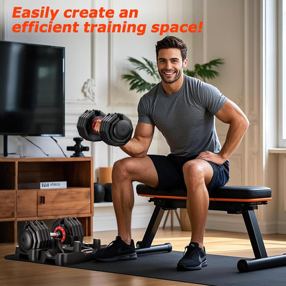 Adjustable Dumbbells Set of 2, 1 Hand Adjustable Weights Dumbbells Set, 5 in 1/10 in 1 Free Dumbbell with Anti-Slip Texture Handle, 25/55/80lb Pair Weight Set For Home Gym Suit both Men and Women