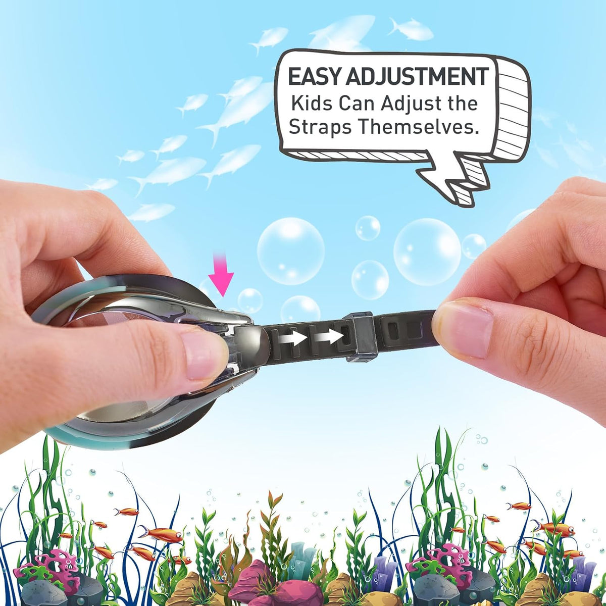 Aegend 2 Pack Kids Goggles, Swimming Goggles for Kids Age 4-16 Boys and Girls Youth, Anti-Fog Waterproof Anti-UV Pool Goggles