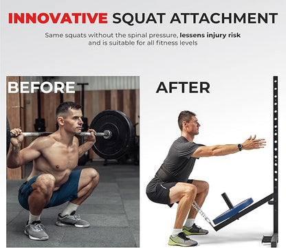Sunny Health & Fitness Power Cage Squat Rack Attachments for Home Gym | Strength Training, Expanded Workout Variety, Durable Construction, Secure Fit, Quick Installation, Versatile Exercise Support