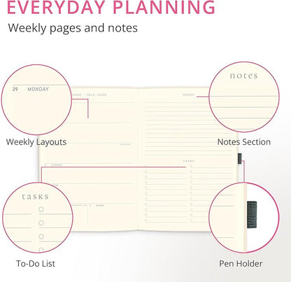 Graphique Martitni 18 Month Planner | July 2026 – Dec. 2027 | Hardbound Planner with Monthly Tabs | Holidays & Reminder Stickers 6 x 8