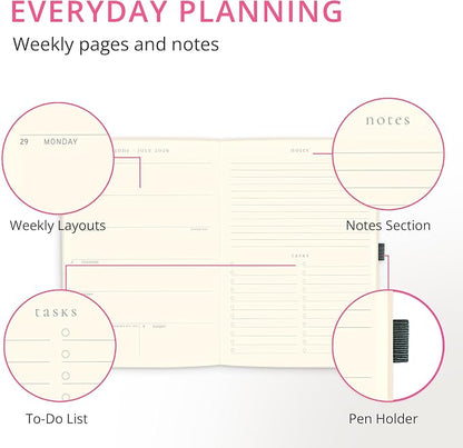 Graphique Endlessly Busy 18 Month Planner | July 2026 – Dec. 2027 | Hardbound Planner with Monthly Tabs | Holidays & Reminder Stickers 6 x 8
