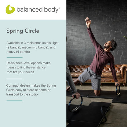 Balanced Body Spring Circle, Workout Ring, Pilates Reformer Accessory, Pilates Equipment for Home Gym or Pilates Studio Use