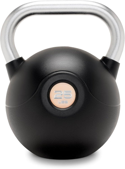 Marcy PU Coated Kettlebell – 10 to 40 LB Single Weights with Textured Steel Handle, Flat Base – Strength Training for Full Body & Home Gym Workouts