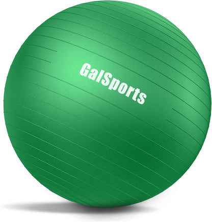 GalSports Anti-Burst Slip Resistant Stability Ball - Swiss Ball for Home Gym & Physical Therapy