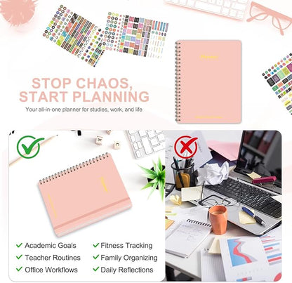 Planner 2026-2027, Academic Weekly and Monthly Calendar Planner, July 2026 - June 2027, Hardcover Spiral Agenda Book, School Supplies for Teacher Student - Letter Size(8.5" x 11")