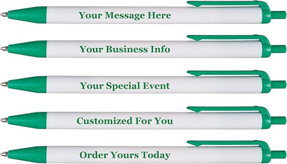 RevMark Personalized Ballpoint Pen, Custom Printed Name, Business or Event Information, Timeless Advertising, USA Made Pens, Promotional Marketing, Smooth Black Ink, Bulk Pack (Green,500 Ct.)